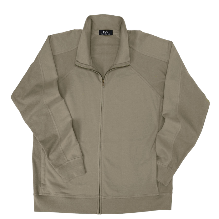 French Terry Full Zip Jacket - Taupe,LG
