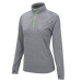 Women's Vansport Mélange 1/4-Zip Tech Pullover - Lime Charcoal,LG