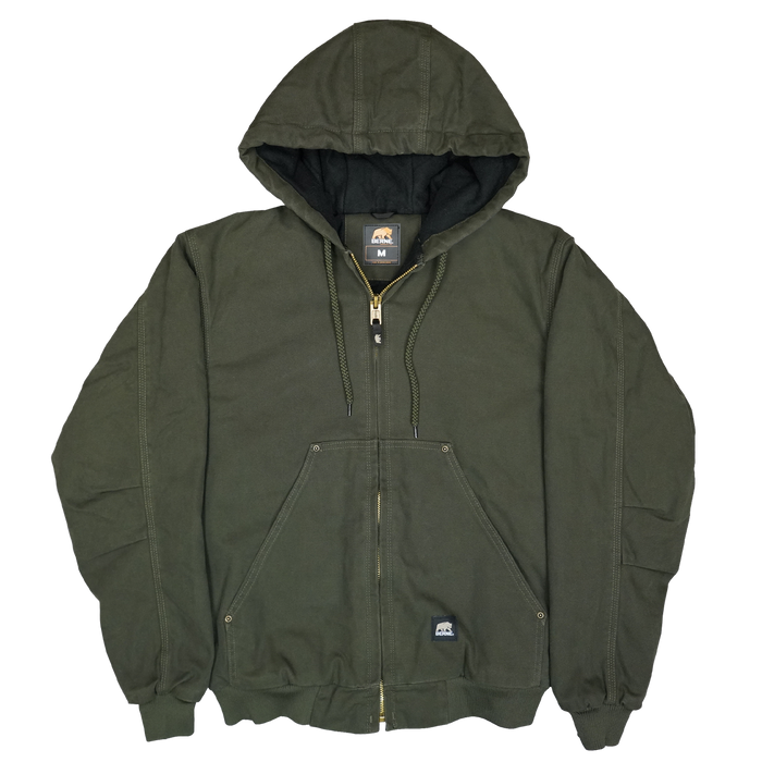 Berne Heartland Washed Duck Hooded Jacket - Moss,5XLG