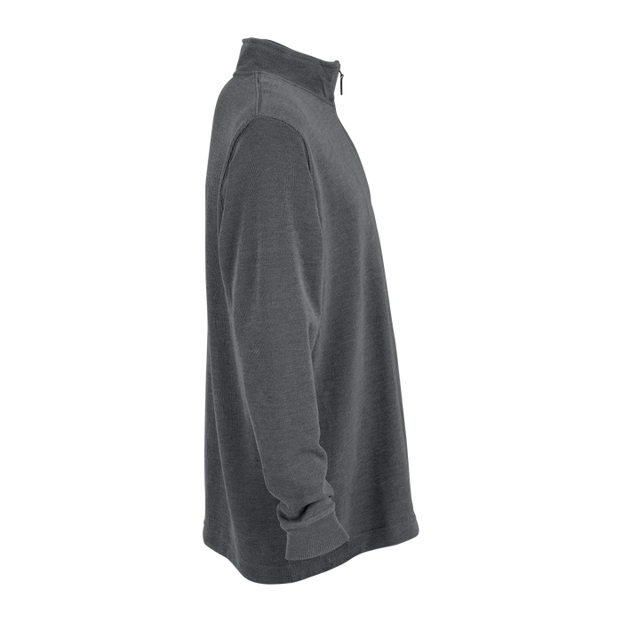 ¼-Zip Flat-Back Rib Pullover - Grey Heather,XLG