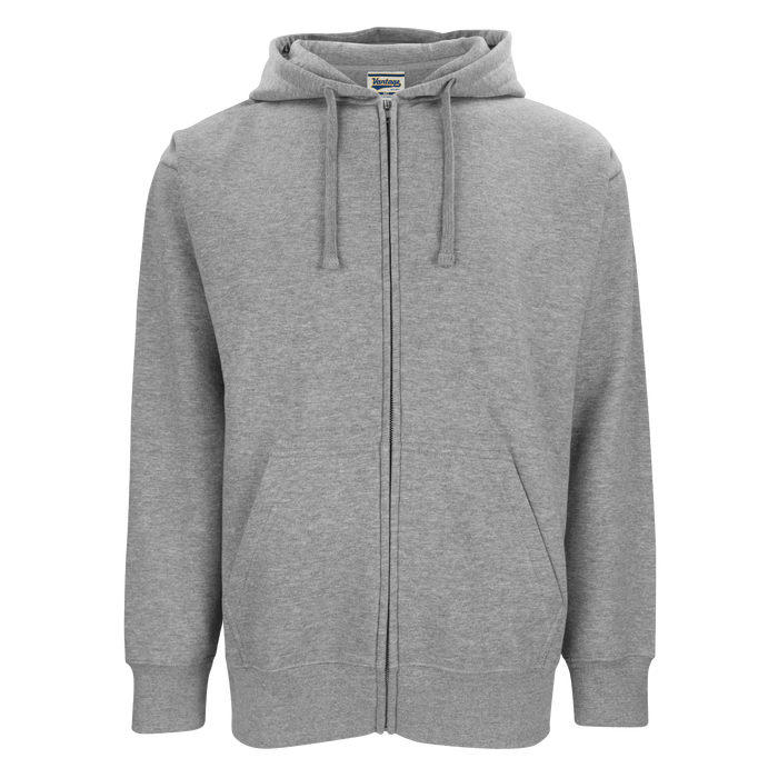 Ultra Soft Full Zip Fleece - Grey Heather,XSM