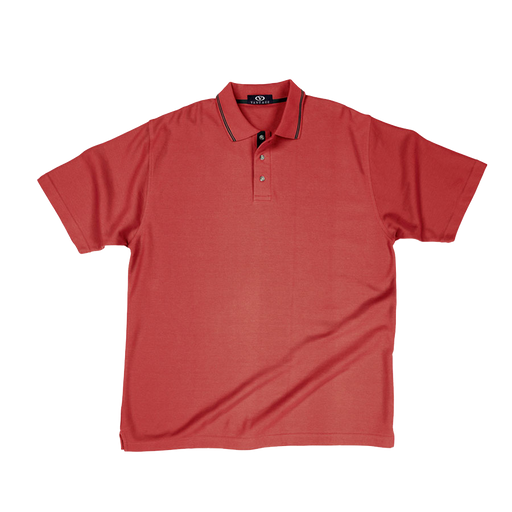 Double-Tuck Pique w/Placket Ribbon - Red,LG