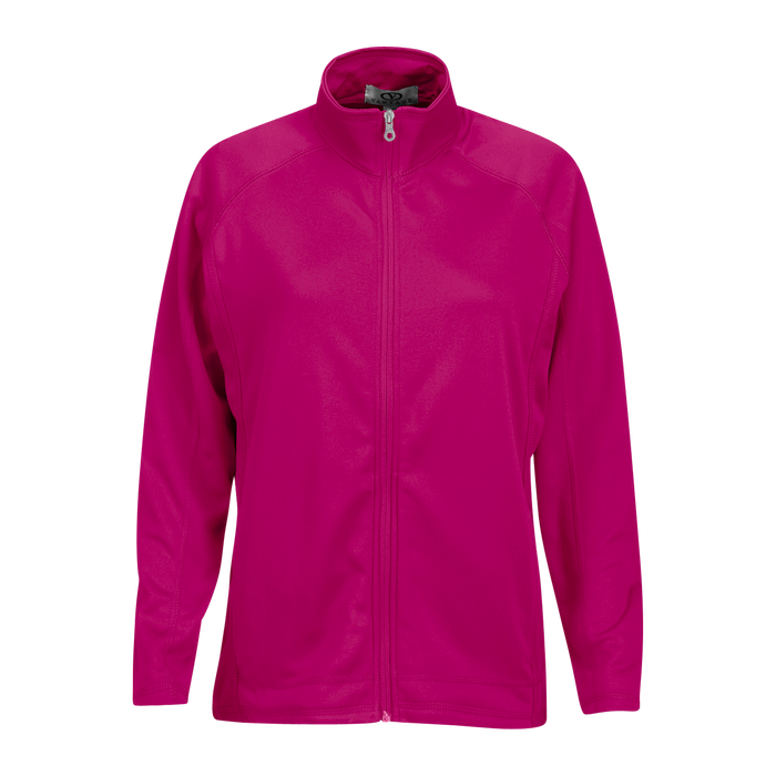 Women's Brushed Back Micro-Fleece Full-Zip Jacket - Berry Pink,LG