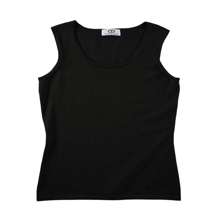 Women's Sleeveless Scoop Neck Sweater - Black,LG
