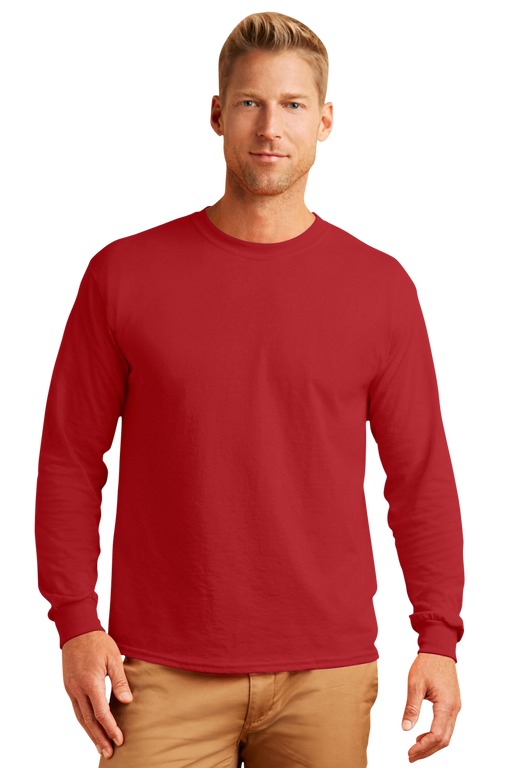 Gildan® Ultra Cotton® Adult Long Sleeve T-Shirt - Red,XLG