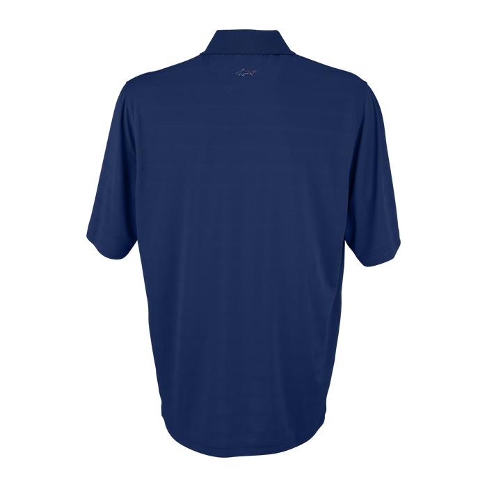 Greg Norman Play Dry® Horizontal Textured Stripe Polo - Navy,3XLG