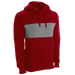 Premium Cotton Blocked Fleece Pullover Hoodie - Sport Red,LG
