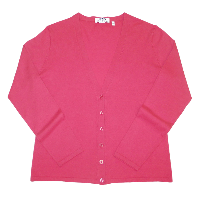 Women's Clubhouse Cardigan Sweater - Dark Pink,XSM