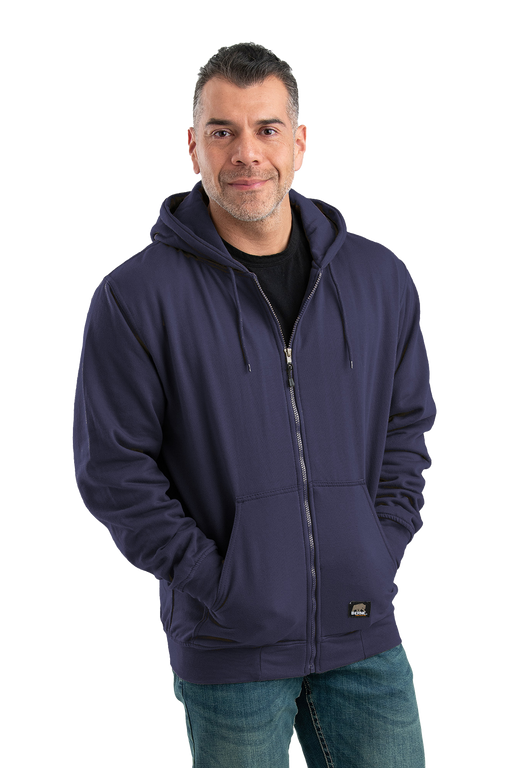 Berne Heritage Thermal-Lined Full Zip Hooded Sweatshirt - Navy,5XLG