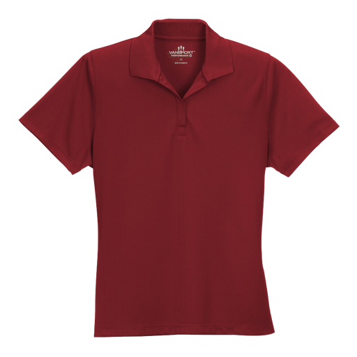 Women's Vansport Recycled Mesh Tech Polo - Sport Red,LG