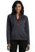 Women's Brushed Back Micro-Fleece Full-Zip Jacket - Dark Grey/Sport Red,MD