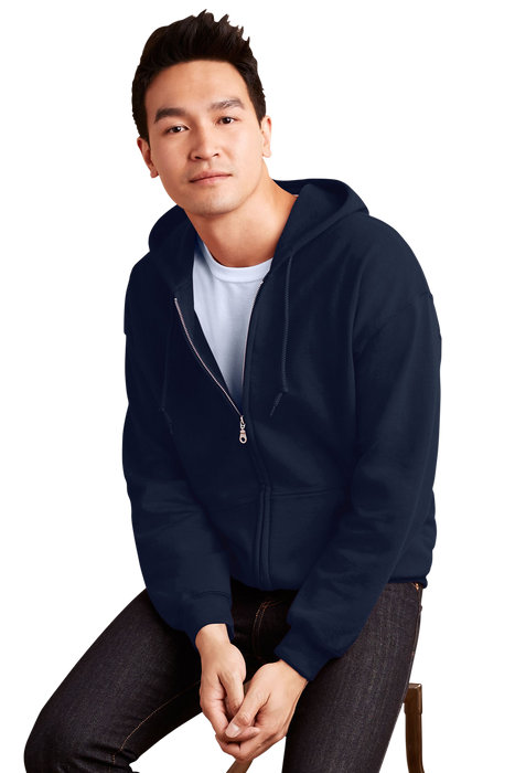Gildan® Heavy Blend™ Adult Full-Zip Hooded Sweatshirt - Navy,XLG