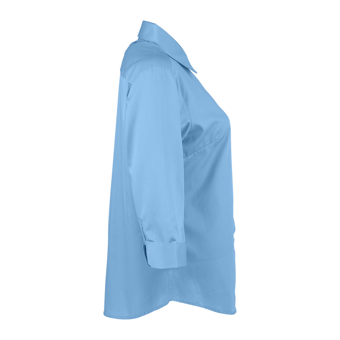 Women's Easy-Care Solid Textured Shirt - Light Blue,XSM