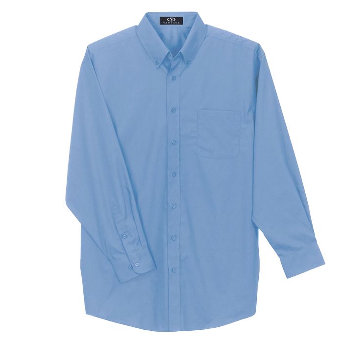 Stretch Poplin Shirt - Bahama Blue,LG