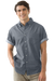 Men's Short-Sleeve Hudson Denim Shirt - Grey,LG