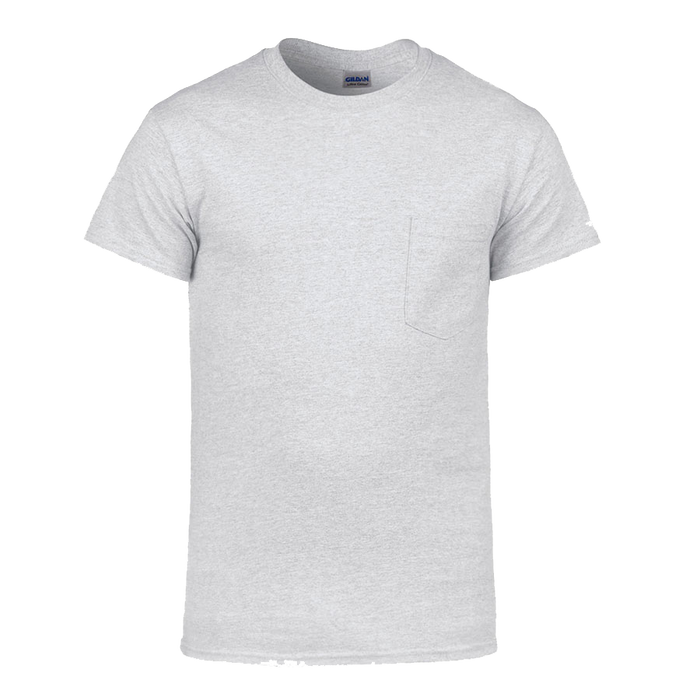 Gildan® Ultra Cotton® Adult T-Shirt w/Pocket - Ash,LG