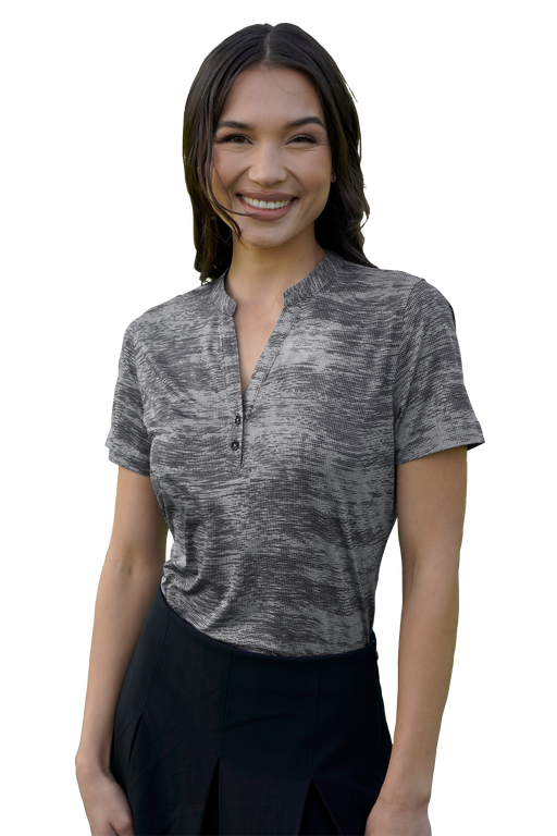 Women's Vansport Pro Digi Print Polo - Black/Grey,MD