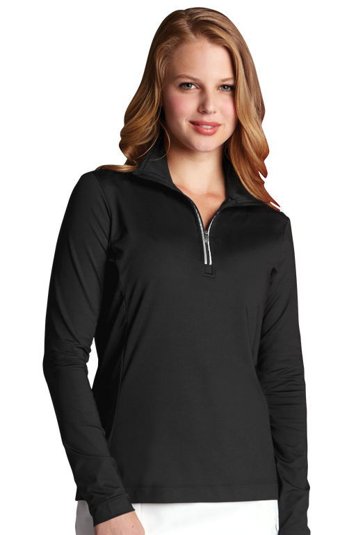 Women's Play Dry® 1/4-Zip Active Pullover - Black,LG