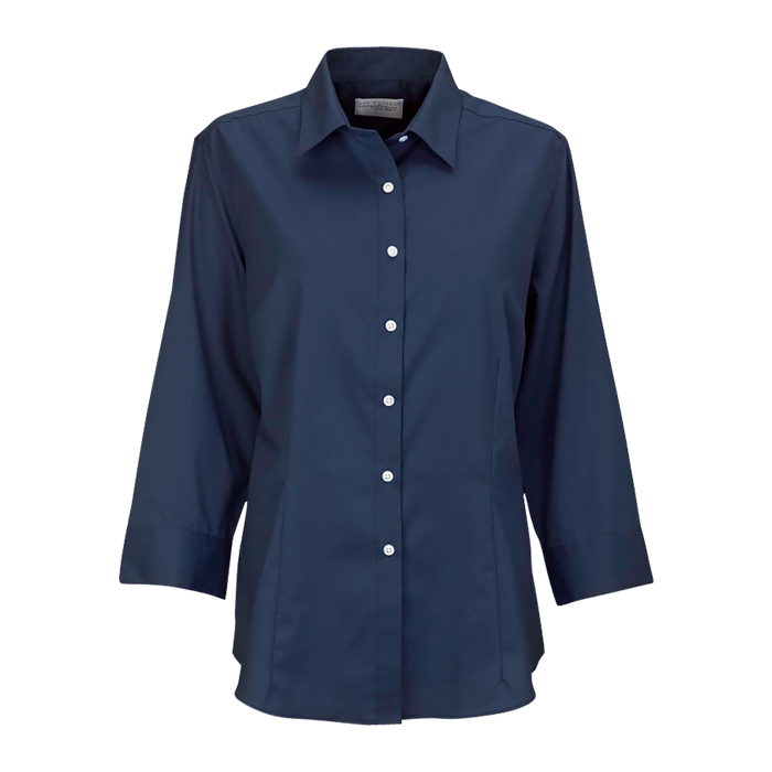 Van Heusen Women's Easy-Care Dress Twill Shirt - Navy,XLG