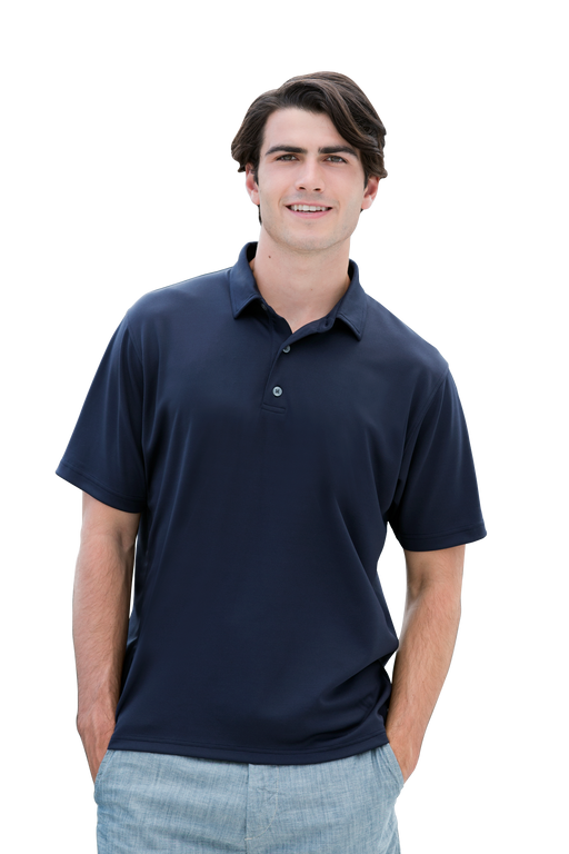 Vansport Micro-Waffle Mesh Polo - Navy,XLG