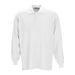 Long Sleeve Soft-Blend Double-Tuck Pique Polo - White,LG