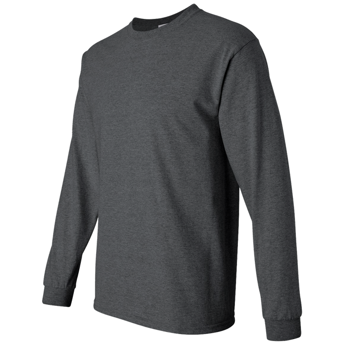 Gildan® Ultra Cotton® Adult Long Sleeve T-Shirt - Dark Heather,LG