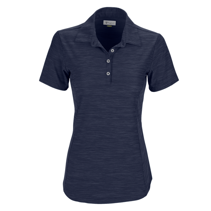 Women's Greg Norman Play Dry® Heather Solid Polo - Navy Heather,3XLG