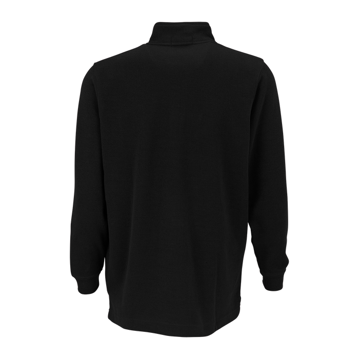 ¼-Zip Flat-Back Rib Pullover - Black,LG