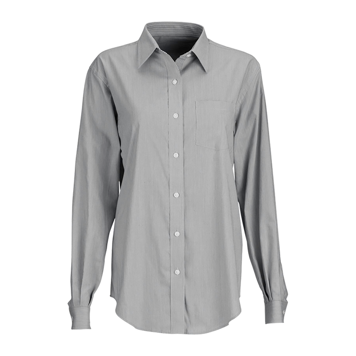Van Heusen Women's Easy-Care Classic Pincord Shirt - French Grey,LG