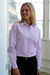 Women's Fashion End-on-End Shirt - Light Purple,XSM