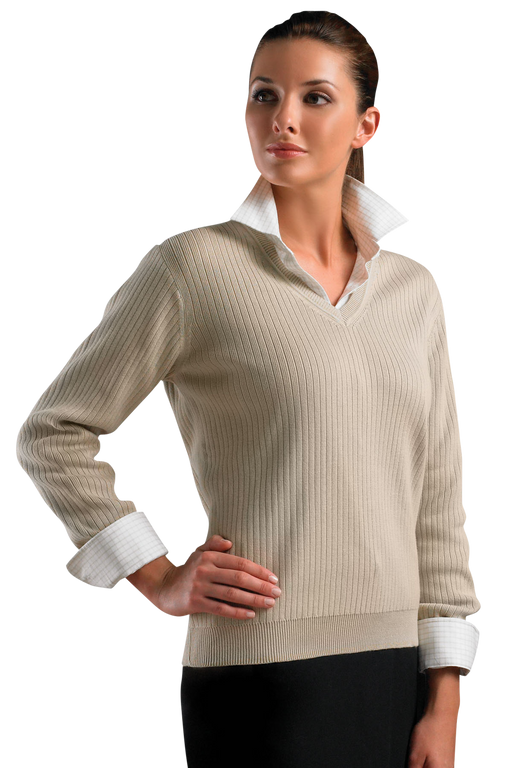 Women's V-Neck Drop-Needle Sweater